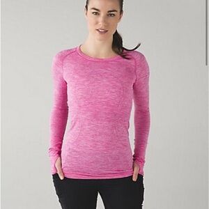 Pink Lulu Lemon swiftly tech long sleeve top!